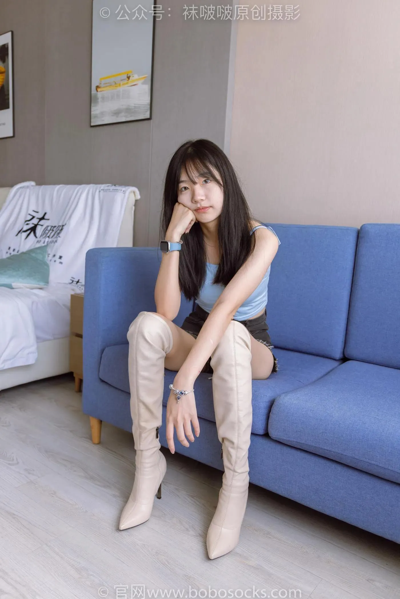 [BoBoSocks袜啵啵]NO.174 小甜豆-高跟长靴、白棉袜、裸足 [178P]插图8